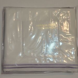 Hudson Park Italian Percale Twin Bedskirt Lavender Double Merrow Stitch White